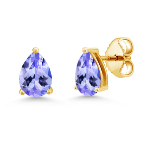 Tanzanite - December_Earrings in 925 Yellow Gold Plated Silver