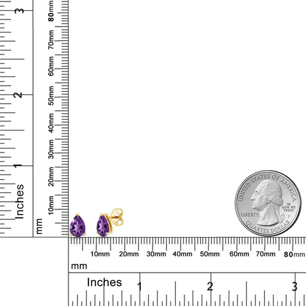 Amethyst - February_Earrings in 925 Yellow Gold Plated Silver