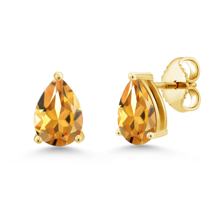 Citrine - November_Earrings in 925 Yellow Gold Plated Silver