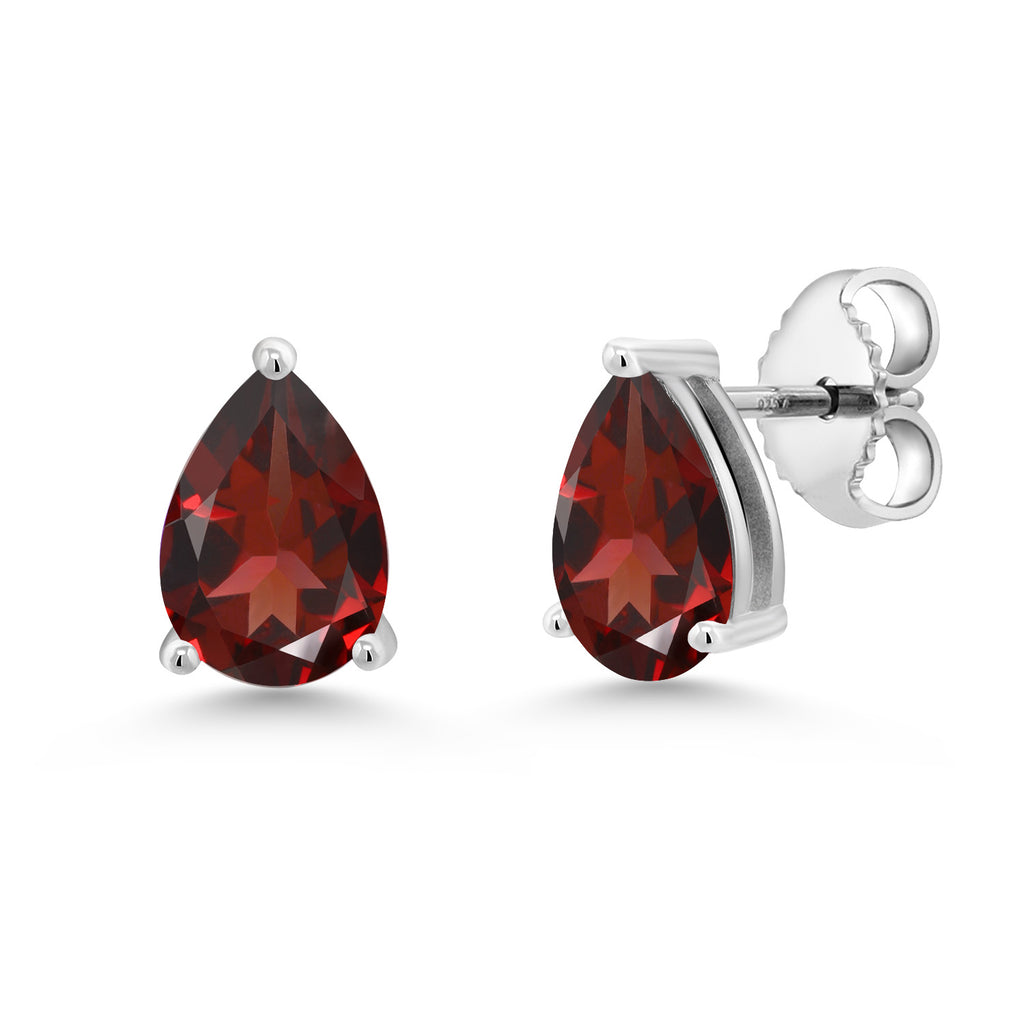 Garnet - January_Earrings in 925 Sterling Silver