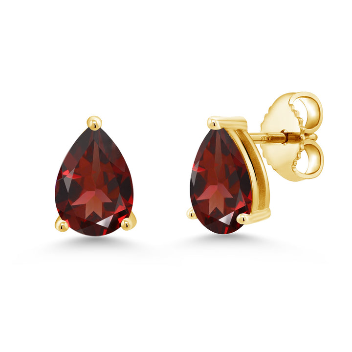 Garnet - January_Earrings in 925 Yellow Gold Plated Silver