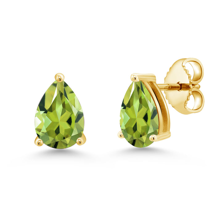 Peridot - August_Earrings in 925 Yellow Gold Plated Silver
