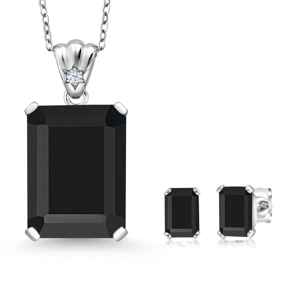 Pendant Earrings Set in 925 Sterling Silver
