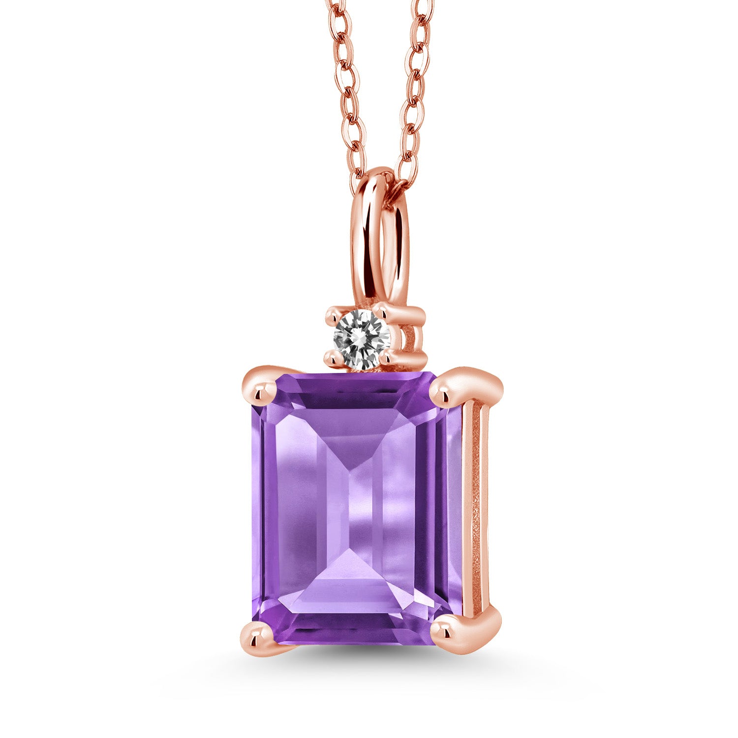 Amethyst - February_925 Rose Gold Plated Silver_Pendant in 925 Rose Gold Plated Silver