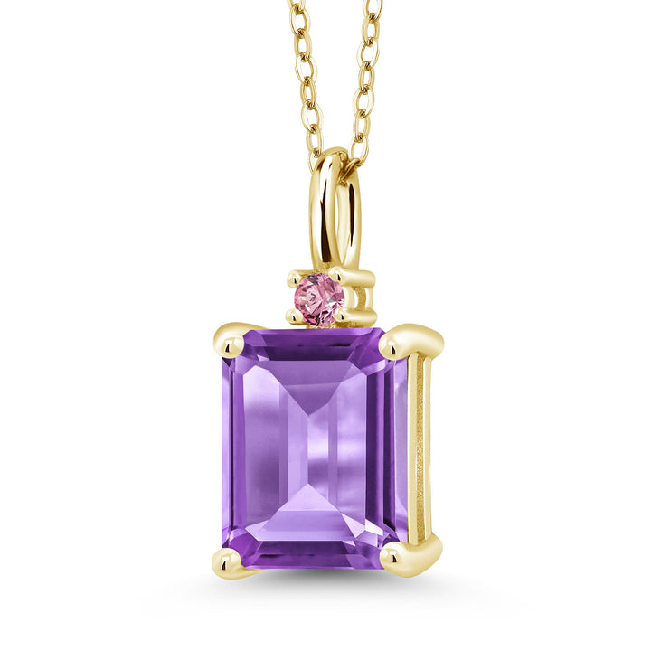Amethyst - February_925 Yellow Gold Plated Silver_Pendant in 925 Yellow Gold Plated Silver