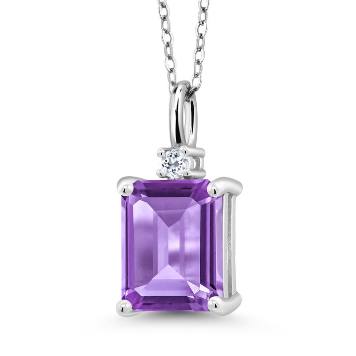 Amethyst and Topaz_925 Sterling Silver_Pendant in 925 Sterling Silver