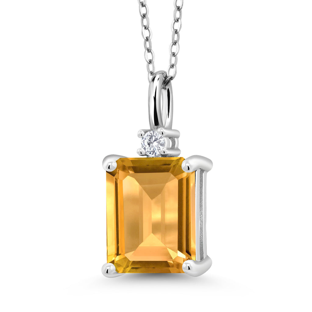Citrine - November_925 Sterling Silver_Pendant in 925 Sterling Silver