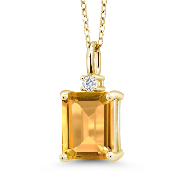 Citrine - November_925 Yellow Gold Plated Silver_Pendant in 925 Yellow Gold Plated Silver