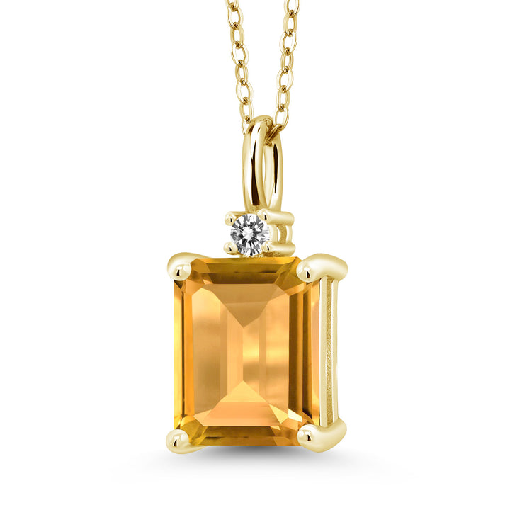 Citrine - November_925 Yellow Gold Plated Silver_Pendant in 925 Yellow Gold Plated Silver
