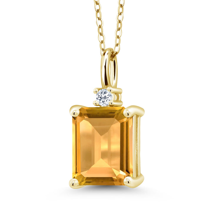 Citrine - November_925 Yellow Gold Plated Silver_Pendant in 925 Yellow Gold Plated Silver