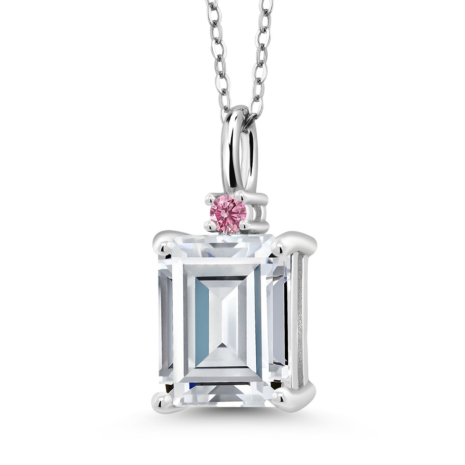 Moissanite and Lab Grown Diamond_925 Sterling Silver_Pendant in 925 Sterling Silver