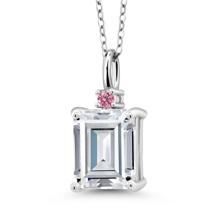 Moissanite and Lab Grown Diamond_925 Sterling Silver_Pendant in 925 Sterling Silver