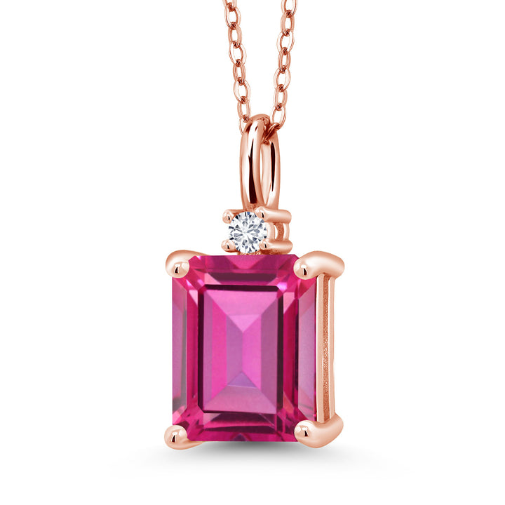 Pure Pink Mystic Topaz_925 Rose Gold Plated Silver_Pendant in 925 Rose Gold Plated Silver