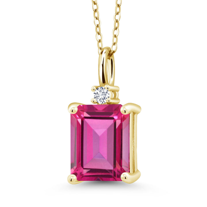 Pure Pink Mystic Topaz_925 Yellow Gold Plated Silver_Pendant in 925 Yellow Gold Plated Silver