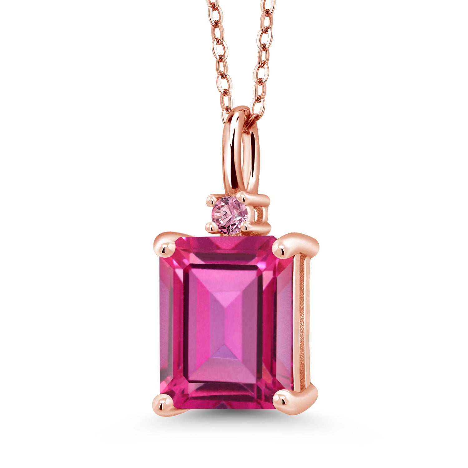 Pure Pink Mystic Topaz_925 Rose Gold Plated Silver_Pendant in 925 Rose Gold Plated Silver