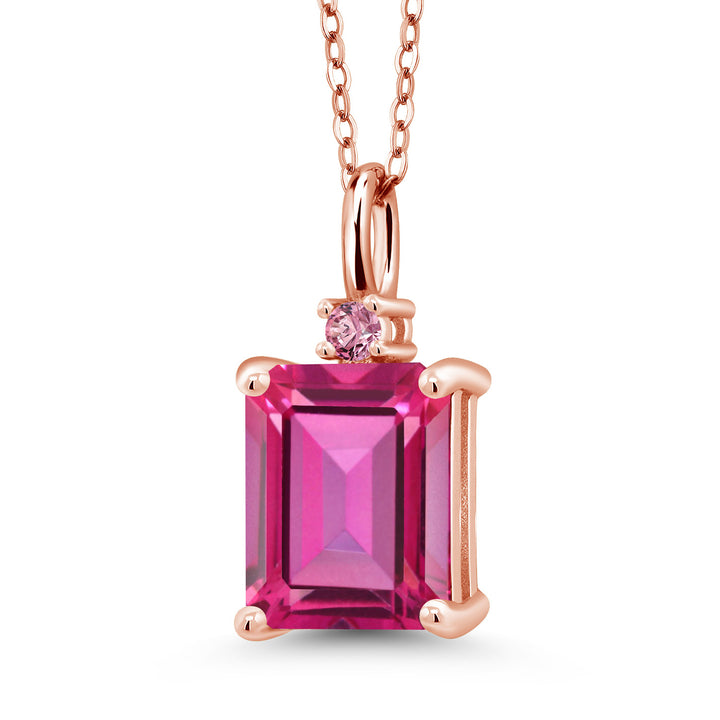 Pure Pink Mystic Topaz_925 Rose Gold Plated Silver_Pendant in 925 Rose Gold Plated Silver