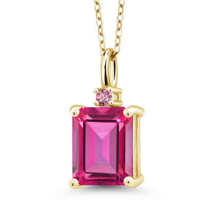 Pure Pink Mystic Topaz_925 Yellow Gold Plated Silver_Pendant in 925 Yellow Gold Plated Silver