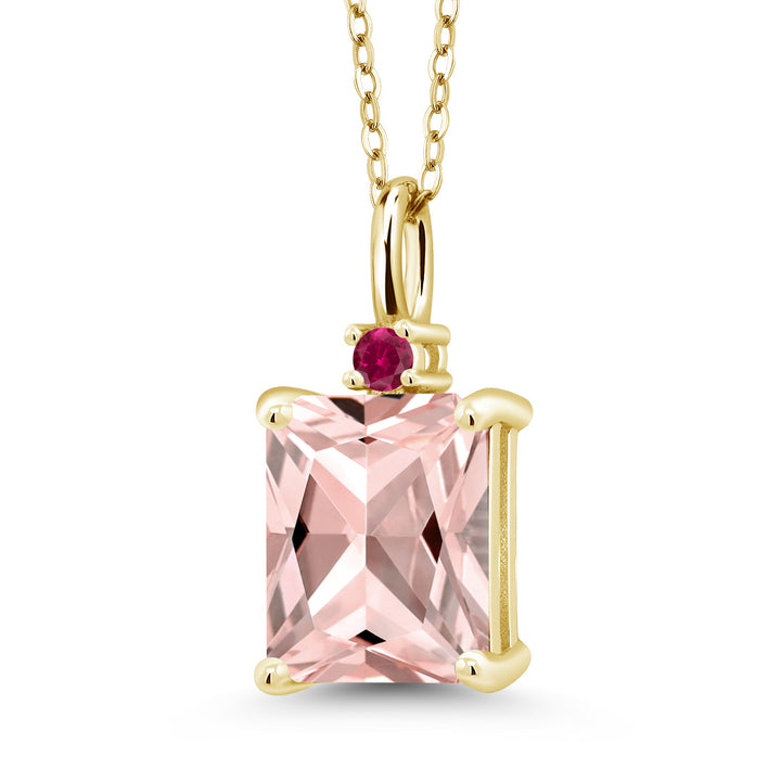 Nano Morganite - October_925 Yellow Gold Plated Silver_Pendant in 925 Yellow Gold Plated Silver