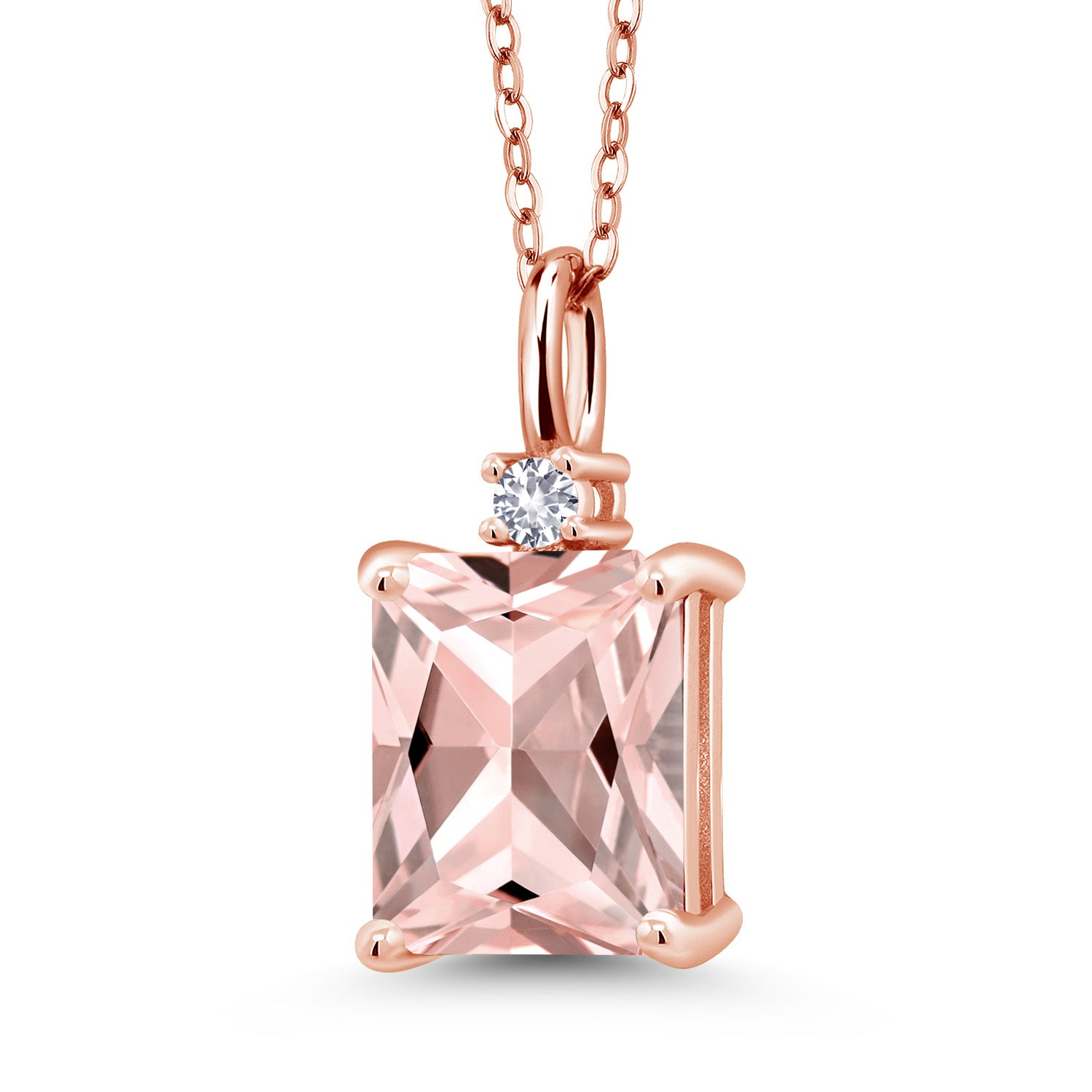 Nano Morganite - October_925 Rose Gold Plated Silver_Pendant in 925 Rose Gold Plated Silver