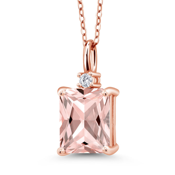 Nano Morganite - October_925 Rose Gold Plated Silver_Pendant in 925 Rose Gold Plated Silver