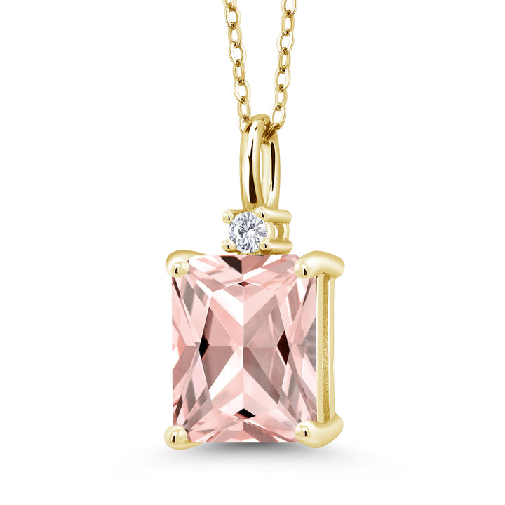 Nano Morganite - October_925 Yellow Gold Plated Silver_Pendant in 925 Yellow Gold Plated Silver