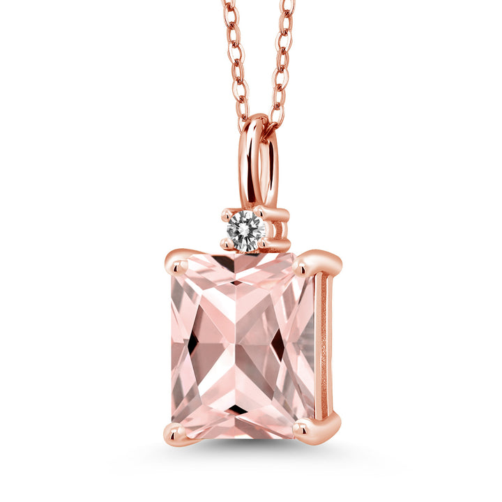 Nano Morganite - October_925 Rose Gold Plated Silver_Pendant in 925 Rose Gold Plated Silver