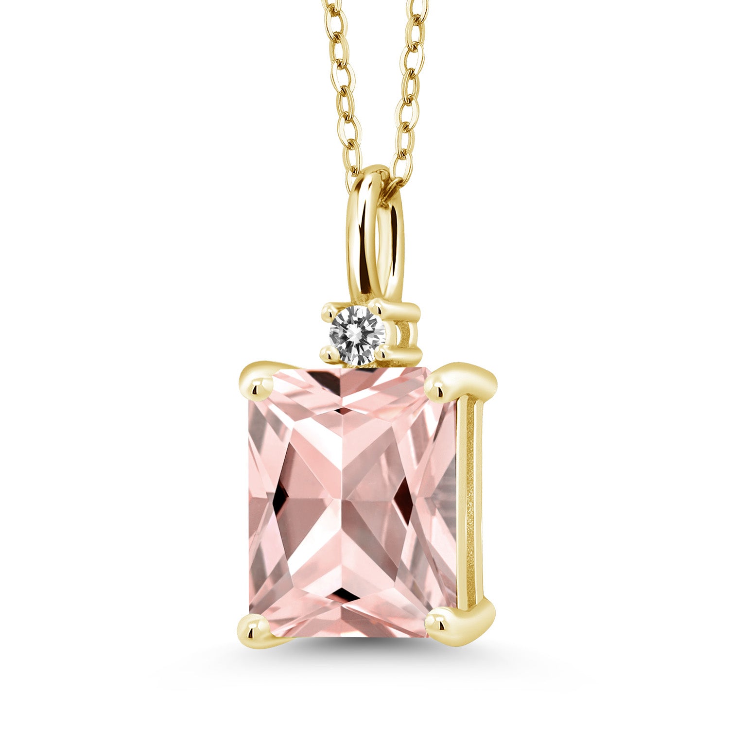 Nano Morganite - October_925 Yellow Gold Plated Silver_Pendant in 925 Yellow Gold Plated Silver