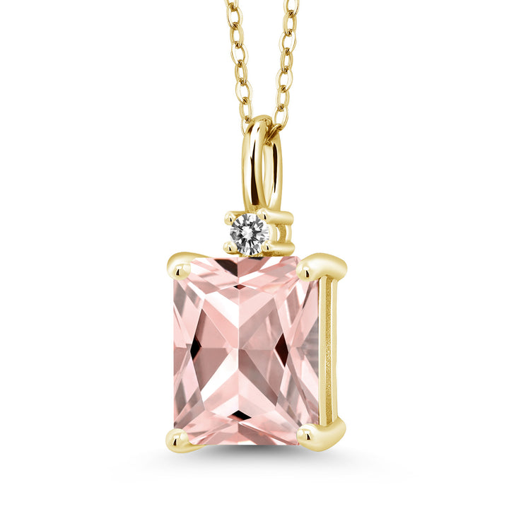 Nano Morganite - October_925 Yellow Gold Plated Silver_Pendant in 925 Yellow Gold Plated Silver