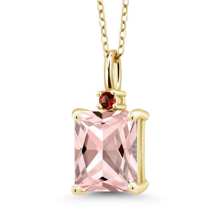 Nano Morganite - October_925 Yellow Gold Plated Silver_Pendant in 925 Yellow Gold Plated Silver