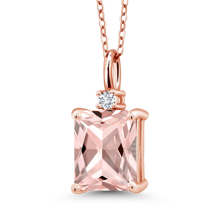 Nano Morganite - October_925 Rose Gold Plated Silver_Pendant in 925 Rose Gold Plated Silver