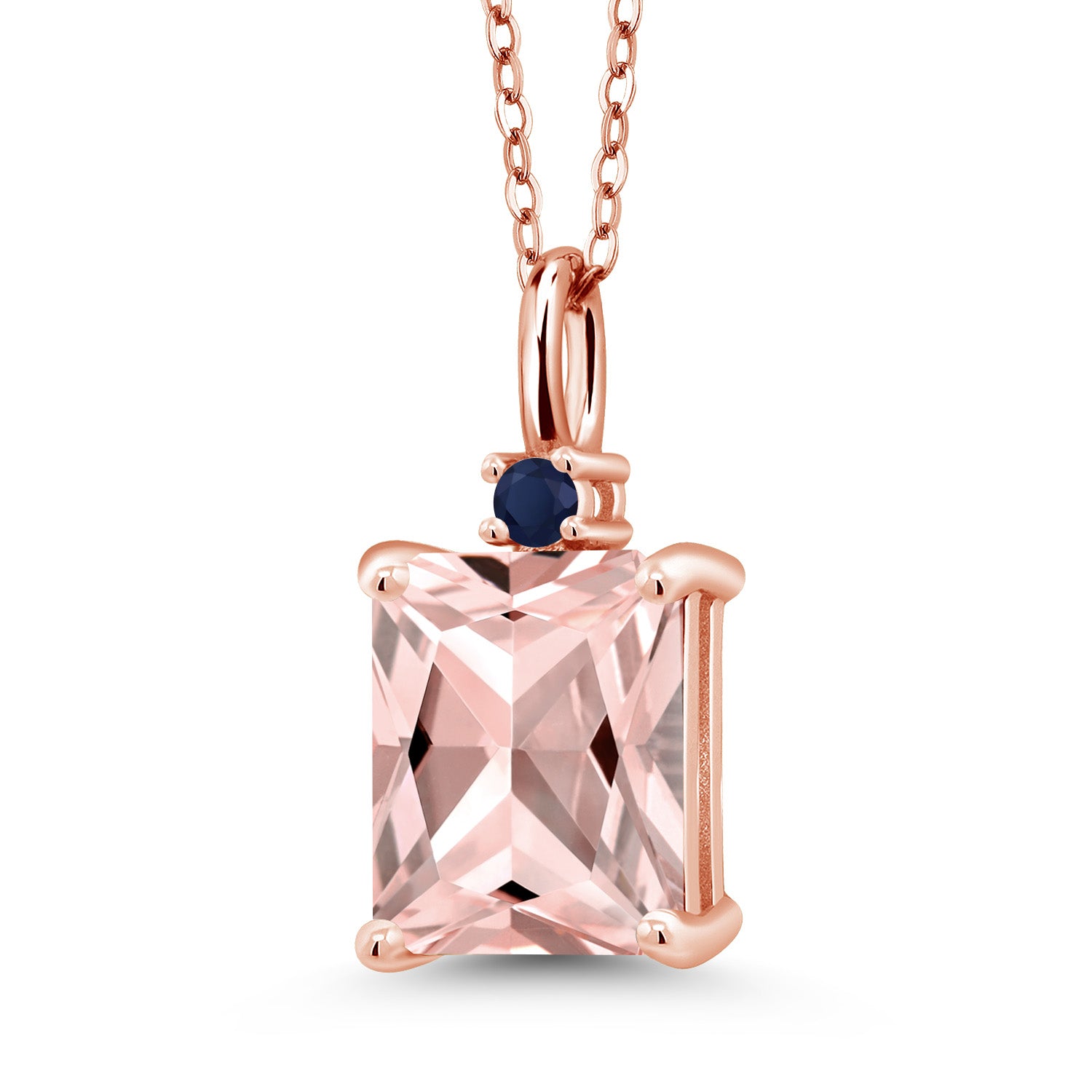 Nano Morganite - October_925 Rose Gold Plated Silver_Pendant in 925 Rose Gold Plated Silver