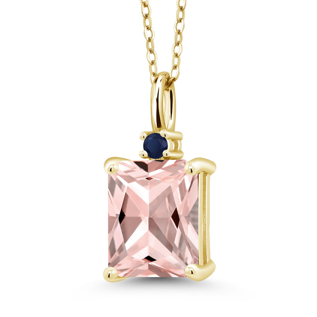 Nano Morganite - October_925 Yellow Gold Plated Silver_Pendant in 925 Yellow Gold Plated Silver