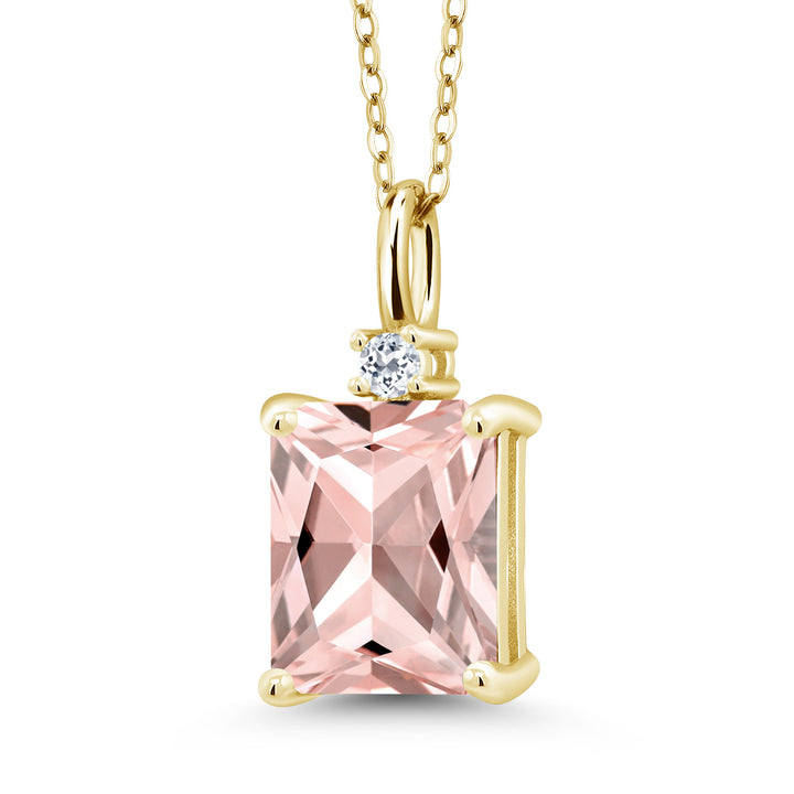 Nano Morganite - October_925 Yellow Gold Plated Silver_Pendant in 925 Yellow Gold Plated Silver