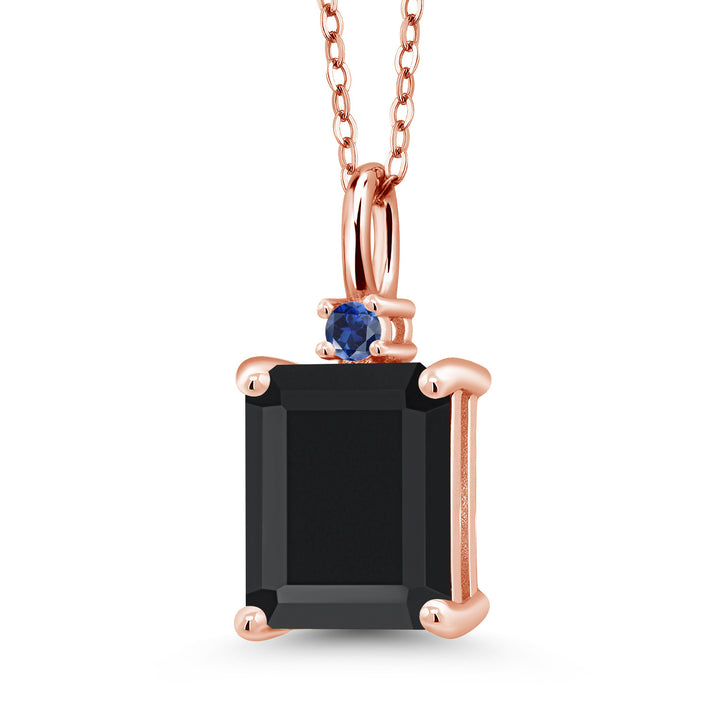 Onyx - December_925 Rose Gold Plated Silver_Pendant in 925 Rose Gold Plated Silver
