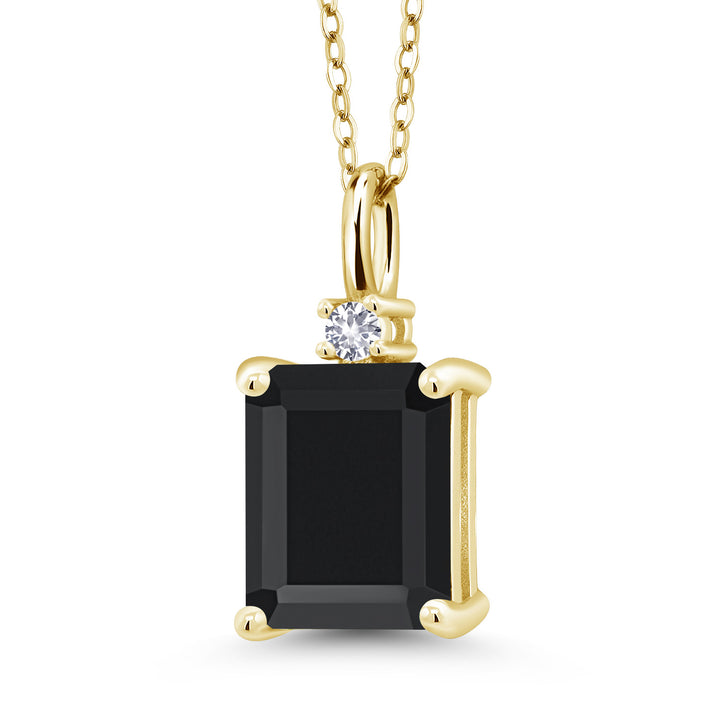 Onyx - December_925 Yellow Gold Plated Silver_Pendant in 925 Yellow Gold Plated Silver