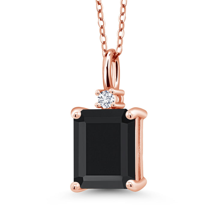 Onyx - December_925 Rose Gold Plated Silver_Pendant in 925 Rose Gold Plated Silver
