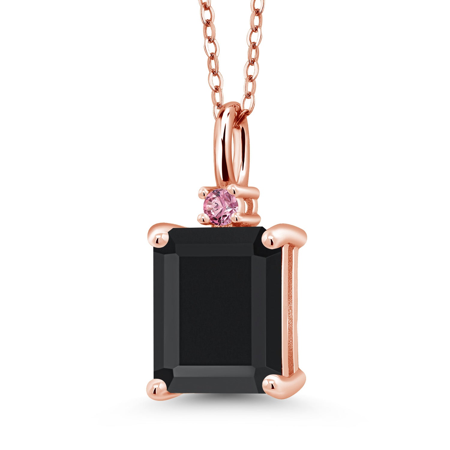 Onyx - December_925 Rose Gold Plated Silver_Pendant in 925 Rose Gold Plated Silver