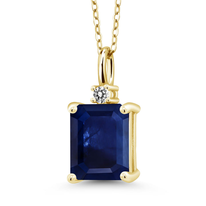 Blue Sapphire - September_925 Yellow Gold Plated Silver_Pendant in 925 Yellow Gold Plated Silver