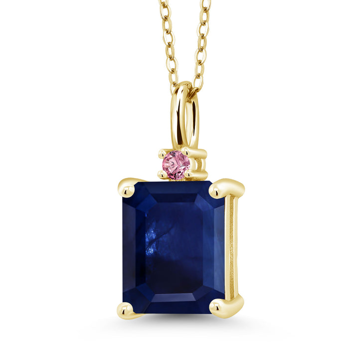 Blue Sapphire - September_925 Yellow Gold Plated Silver_Pendant in 925 Yellow Gold Plated Silver
