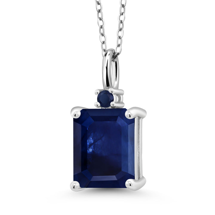 Blue Sapphire - September_925 Sterling Silver_Pendant in 925 Sterling Silver