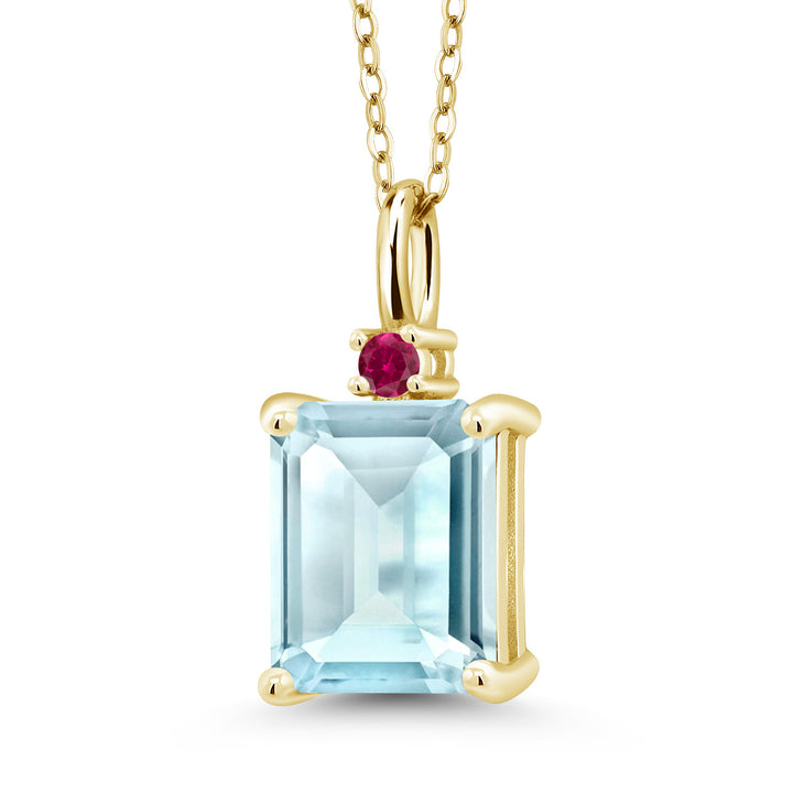 Sky Blue Topaz - November_925 Yellow Gold Plated Silver_Pendant in 925 Yellow Gold Plated Silver