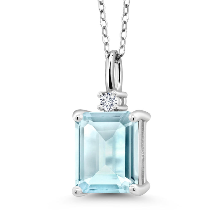 Sky Blue Topaz - November_925 Sterling Silver_Pendant in 925 Sterling Silver