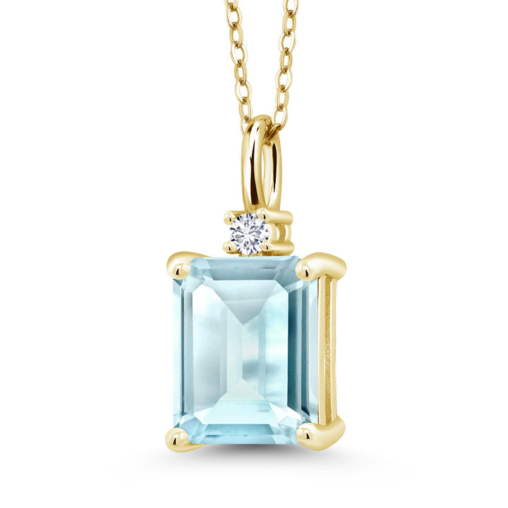 Sky Blue Topaz - November_925 Yellow Gold Plated Silver_Pendant in 925 Yellow Gold Plated Silver