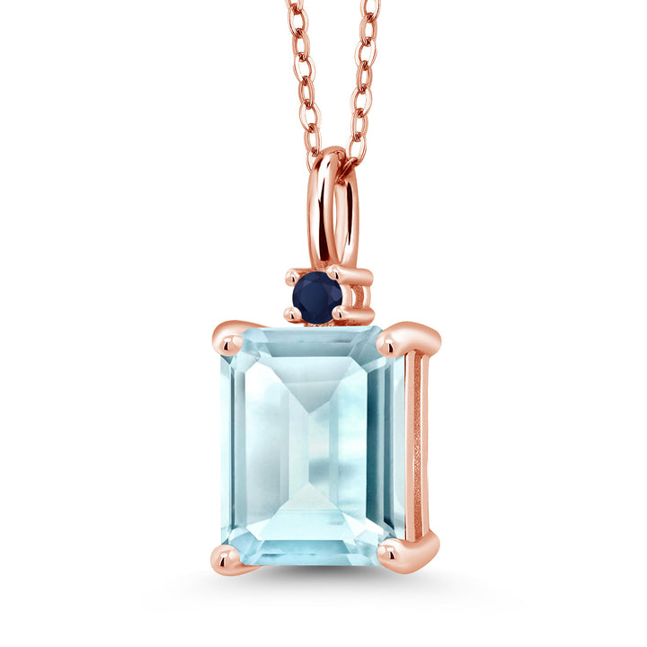 Sky Blue Topaz - November_925 Rose Gold Plated Silver_Pendant in 925 Rose Gold Plated Silver