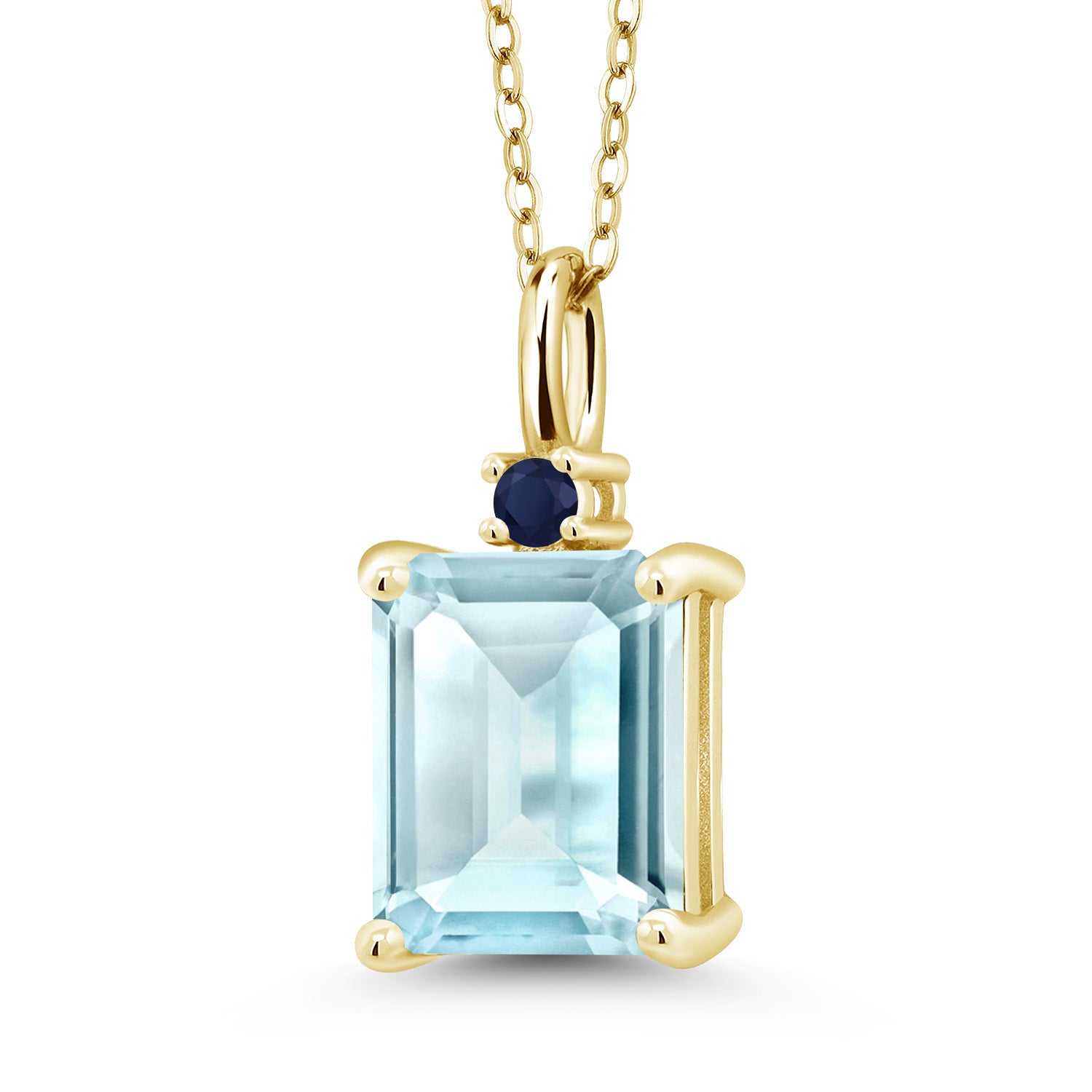 Sky Blue Topaz - November_925 Yellow Gold Plated Silver_Pendant in 925 Yellow Gold Plated Silver
