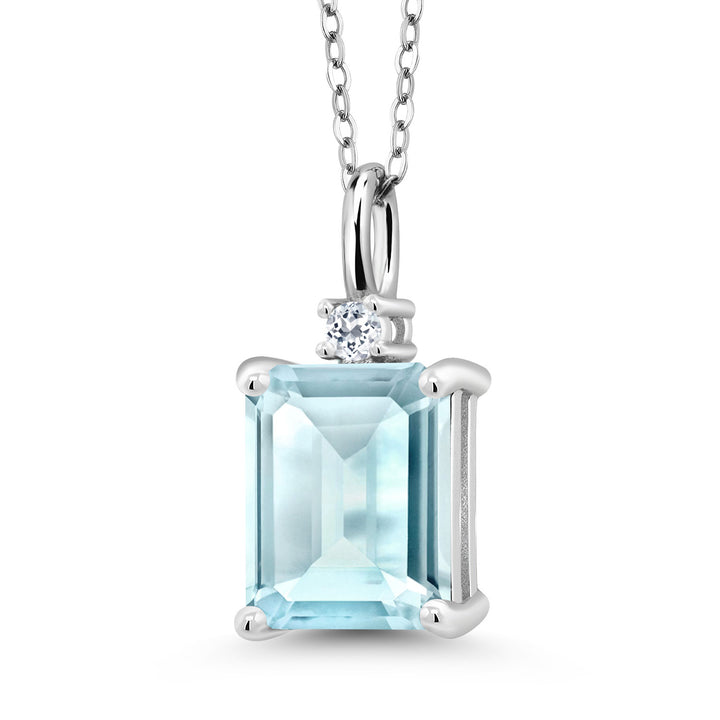 Sky Blue Topaz - November_925 Sterling Silver_Pendant in 925 Sterling Silver