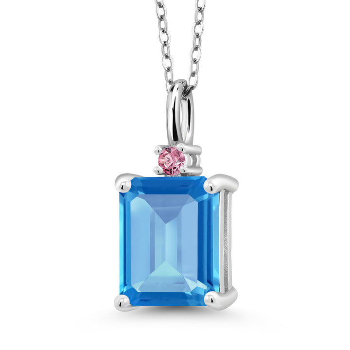 Swiss Blue Topaz - November_925 Sterling Silver_Pendant in 925 Sterling Silver