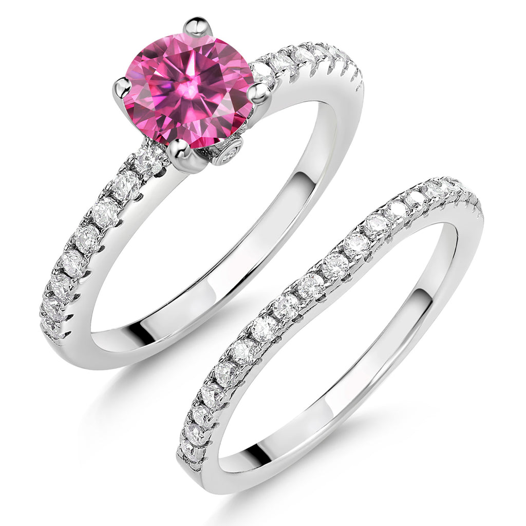 Pink Moissanite - April_8_Ring in 925 Sterling Silver