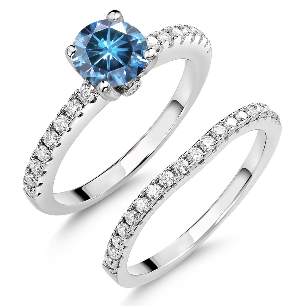 Persian Blue Moissanite - April_6_Ring in 925 Sterling Silver
