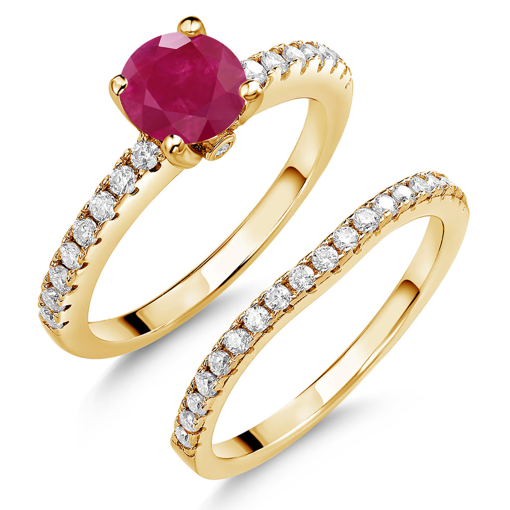 Ruby - July_9_Ring in 925 Yellow Gold Plated Silver